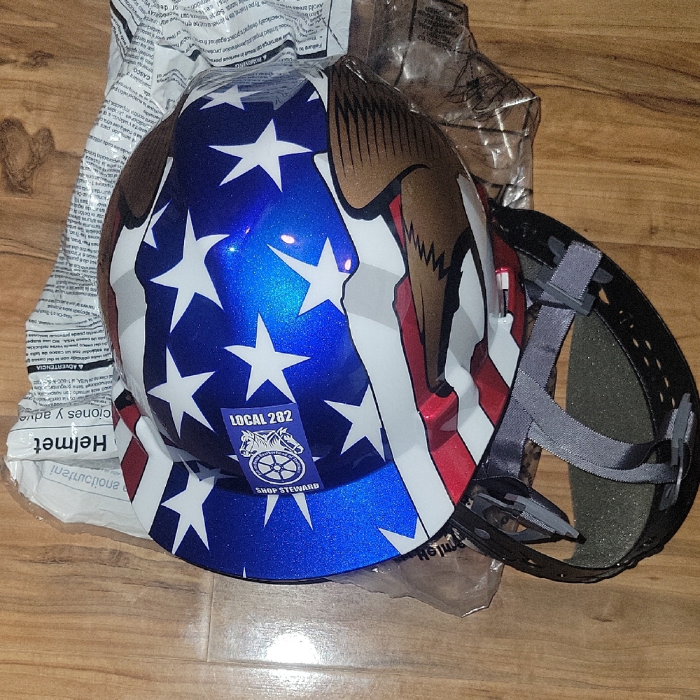 Patriotic Hard Hat with Eagle and Stars